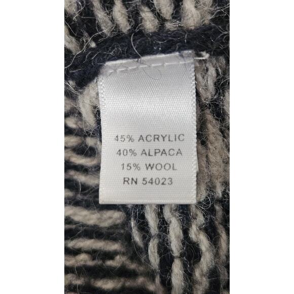 Banana Republic Navy & White Fair Isle Alpaca Blend Cardigan Sweater Size Small - Picture 7 of 10